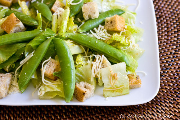 Caesar Salad with Sugar Snap Peas