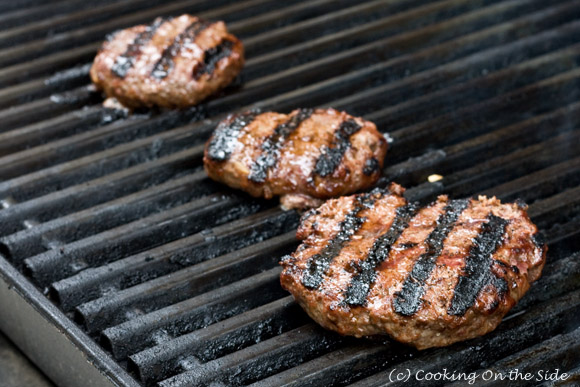 Teriyaki Burgers on the grill