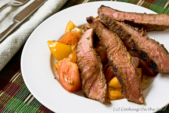 Sweet & Spicy Grilled Steaks with Tomato Relish