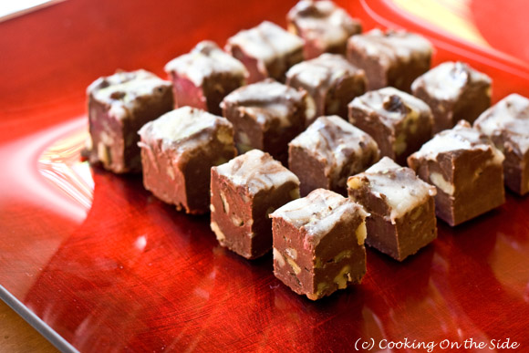 Chocolate Snowswirl Fudge