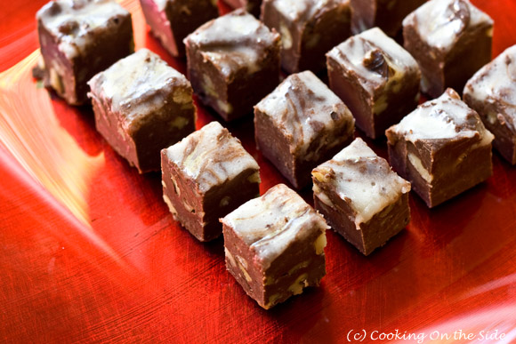 Chocolate Snowswirl Fudge