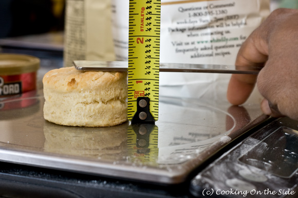 I weighed and measured each biscuit