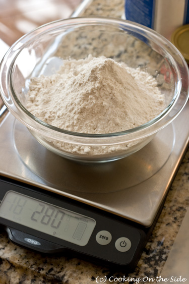 Weighing the flour