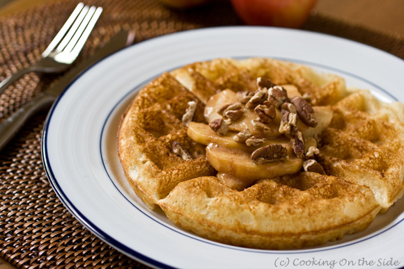 Belgian Waffles with Caramelized Apples