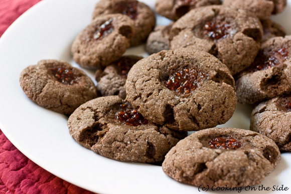 Chocolate-Raspberry Thumbprint Cookies