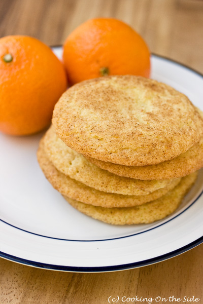 Clementine Orange Snickerdoodles...get the recipe at www.cookingontheside.com