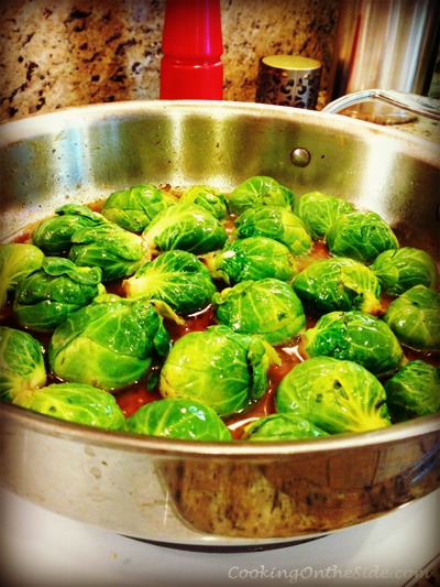 Glazed Brussels Sprouts...get the recipe at www.cookingontheside.com