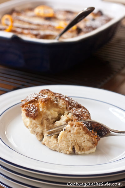 Panettone Bread Pudding...get the #recipe at www.cookingontheside.com #holiday #dessert