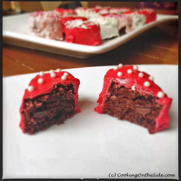 Sweetheart Brownies ...get the #recipe at www.cookingontheside.com (c) Kathy Strahs