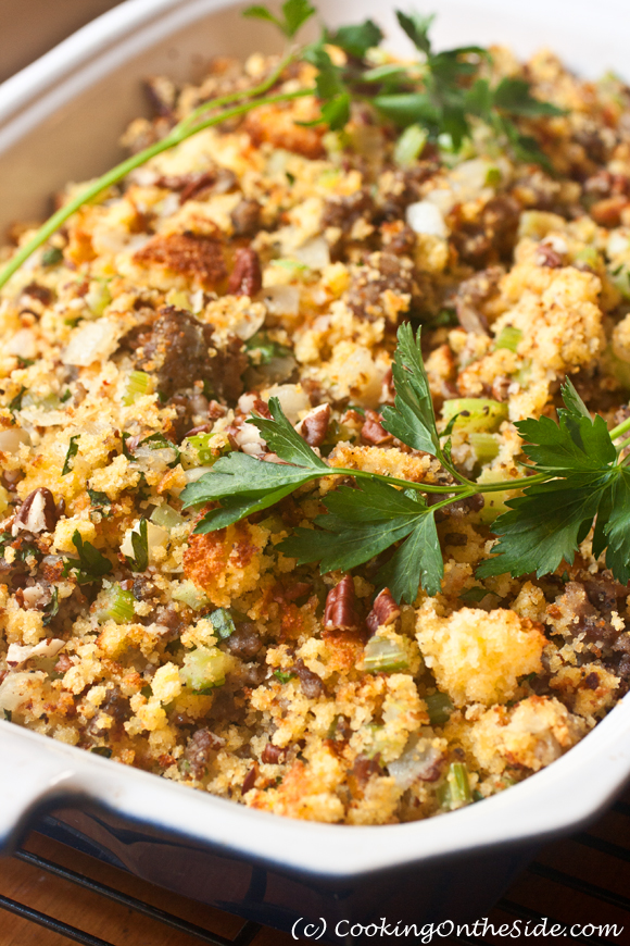 Corn Bread, Sausage and Pecan Dressing  Cooking On the Side