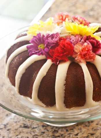 All-in-One Cake...mix both the frosting and the cake batter for this beautiful bundt all in one bowl!